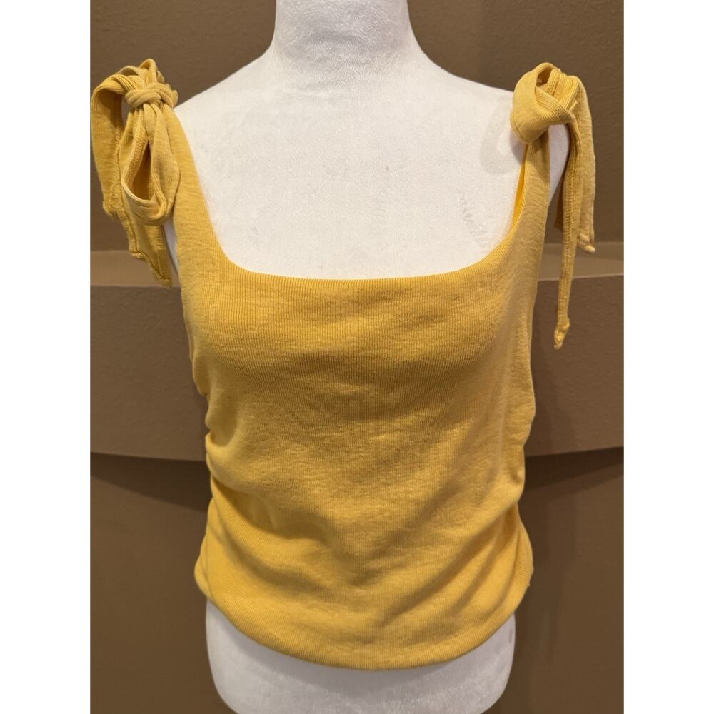 Free People Women's Yellow Sleeveless Boulevard Tank Top Sz XL